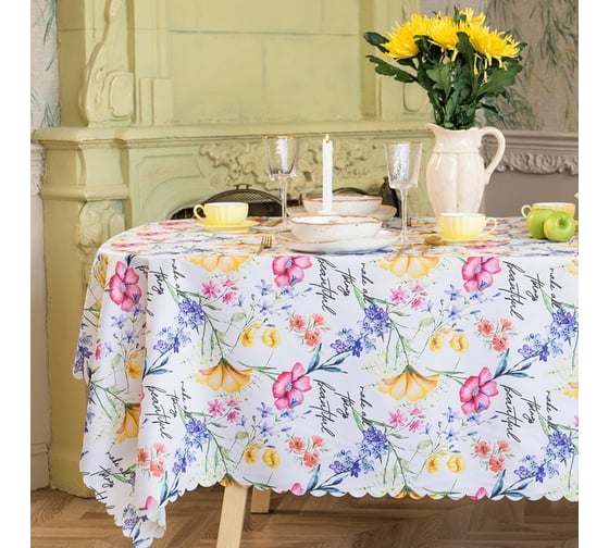 Скатерть Доляна Make all things beautiful 145x110 см, 100% п/э 10389117 1