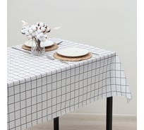 Доляна Cкатерть Клетка белый 152х228 см 9670740