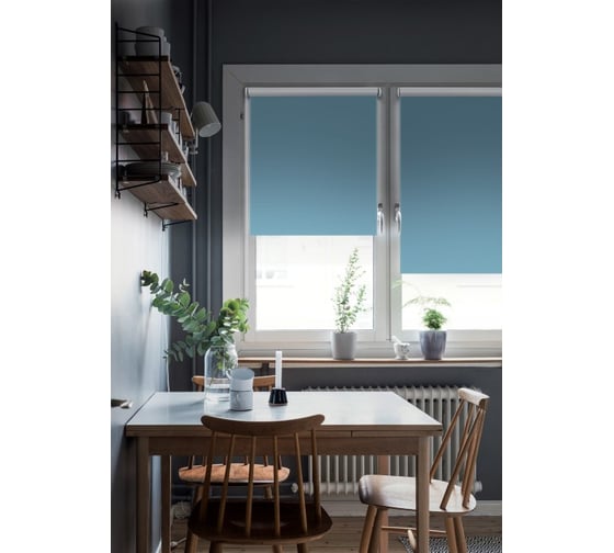 Рулонная штора Эскар Blackout, LUX цвет лазурный 48x170 см, арт. 81746048170 1