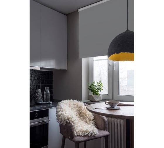Рулонная штора Эскар Blackout, LUX цвет графит 57x170 см, арт. 81745057170