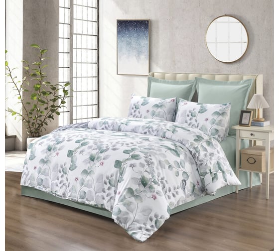 Комплект постельного белья SOFI DE MARKO Дакота зеленая модерн 7Е-253-Мод 1