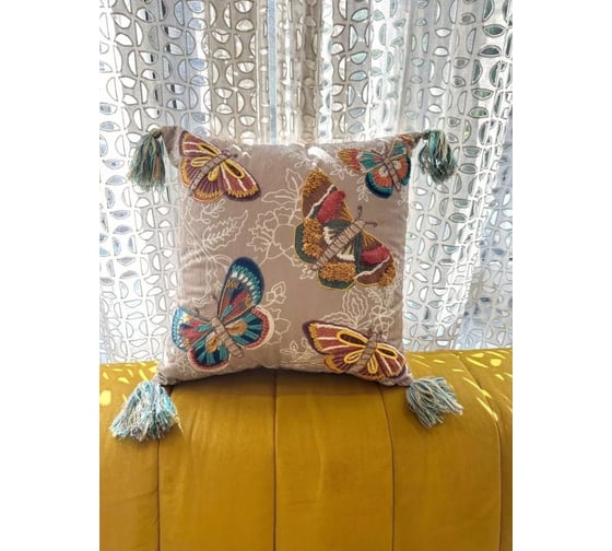 Чехол для подушки Arya Home 45x45 см Butterfly Field Разноцветный 8680943241085 1