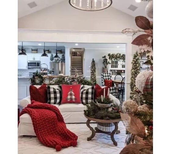 Чехол для подушки Arya Home 45x45 см Festival Красный 8680943241658