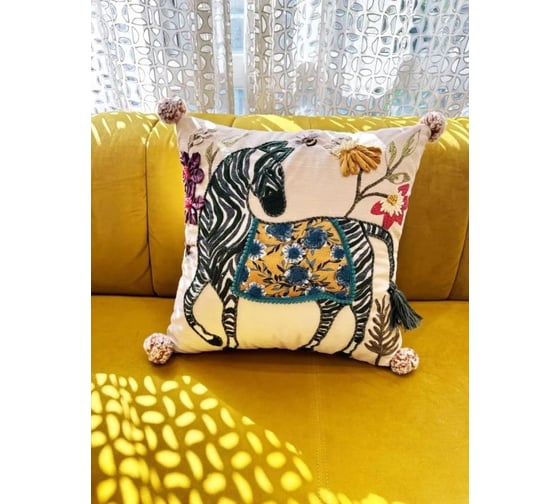 Чехол для подушки Arya Home 45x45 см Ethnic Zebra Разноцветный 8680943241078