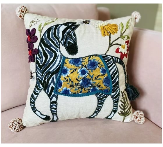 Чехол для подушки Arya Home 45x45 см Ethnic Zebra Разноцветный 8680943241078