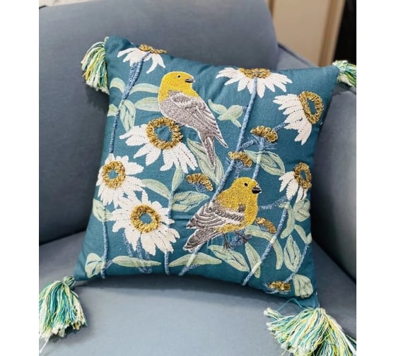 Чехол для подушки Arya Home 45x45 см Floral Motif Разноцветный 8680943241092