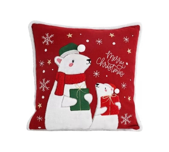 Чехол для подушки Arya Home 45x45 см Frosty Friends Красный, белый 8680943241825