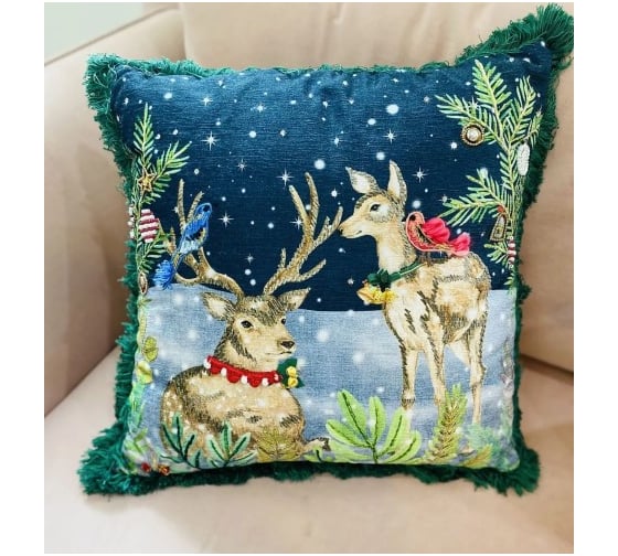 Чехол для подушки Arya Home 45x45 см Forest Deer Разноцветный 8680943241177