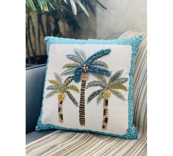 Чехол для подушки Arya Home 45x45 см Palm Trio Разноцветный 8680943241108 1