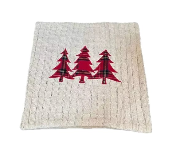 Чехол для подушки Arya Home 45x45 см Knitty Белый, красный 8680943241641 1