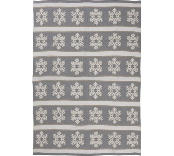 Плед Arya Home хлопок 127x152 см Bright Snowflake Серый, Белый 8680943241542