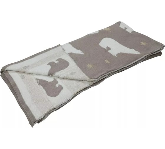 Плед Arya Home хлопок 127x152 см Polar Bears Бежевый, Белый 8680943241535