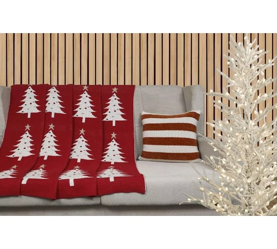 Плед Arya Home хлопок 127x152 см Rejoice Красный, Кремовый 8680943241566