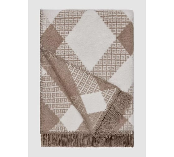 Плед Arya Home хлопок 200x220 см Adore Бежевый, Белый 8680943231758