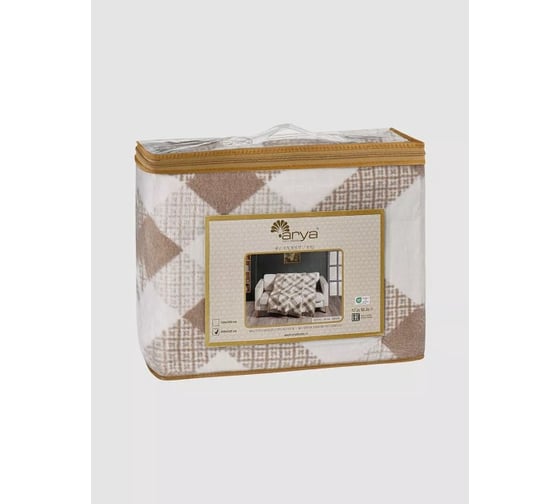 Плед Arya Home хлопок 200x220 см Adore Бежевый, Белый 8680943231758