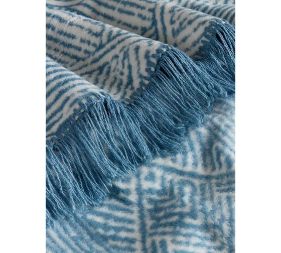Плед Arya Home хлопок 200x220 см Graphic Синий 8680943231697