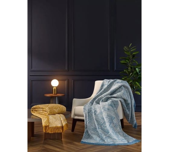 Плед Arya Home хлопок 200x220 см Graphic Синий 8680943231697