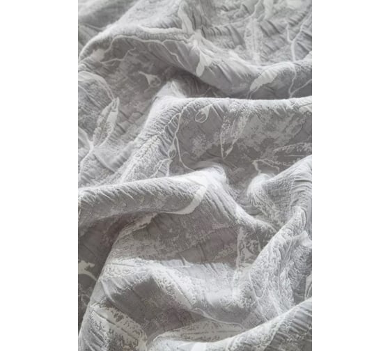 Покрывало хлопковое Arya Home 180x240 см Dentate Серый 8680943245717