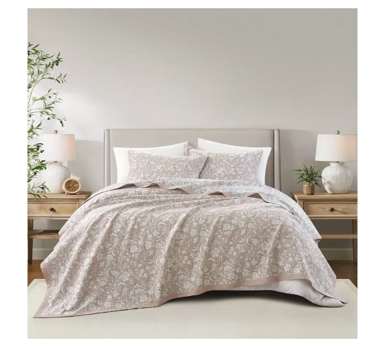 Покрывало хлопковое Arya Home 180x240 см Маche Светло-Коричневый 8680943245809