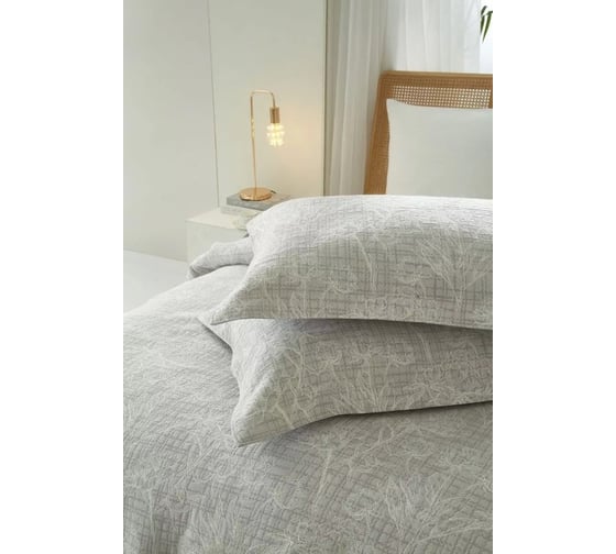 Покрывало хлопковое Arya Home 180x240 см Serrulate Серый 8680943245847