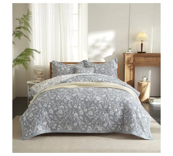 Покрывало хлопковое Arya Home 180x240 см Маche Серый 8680943245786