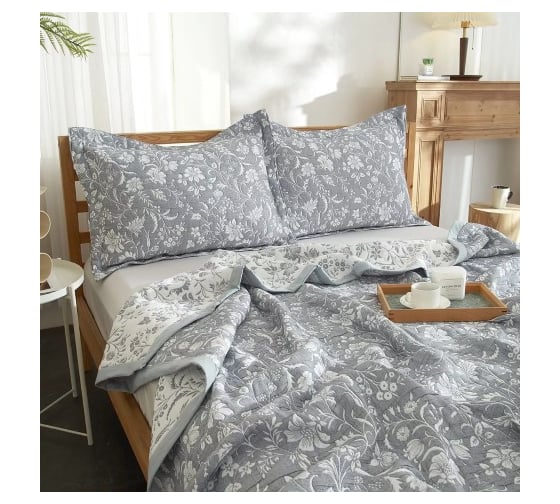 Покрывало хлопковое Arya Home 180x240 см Маche Серый 8680943245786