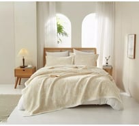 Покрывало хлопковое Arya Home 250x260 см Dentate Бежевый 8680943245748
