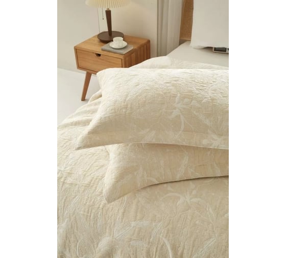 Покрывало хлопковое Arya Home 250x260 см Dentate Бежевый 8680943245748