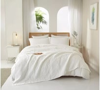 Покрывало хлопковое Arya Home 250x260 см Serrate Белый 8680943245779