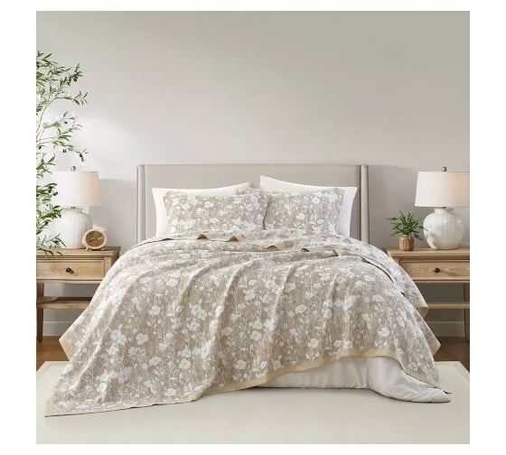 Покрывало хлопковое Arya Home 250x260 см Lobed Желтый 8680943245939