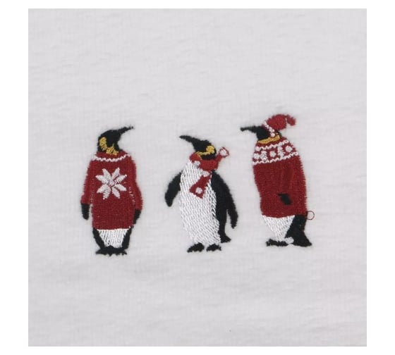 Полотенце Arya Home c Вышивкой Рождество 40x60 см Penguins Белый 8680943241740