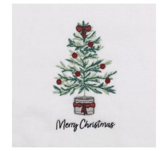Полотенце Arya Home c Вышивкой Рождество 40x60 см Merry Tree Белый 8680943241757