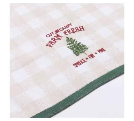 Полотенце Arya Home c Вышивкой Рождество 40x60 см Farm Fresh Кремовый 8680943241771