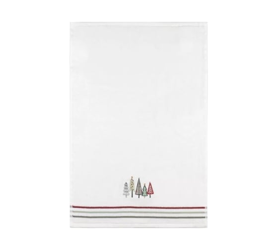 Полотенце Arya Home c Вышивкой Рождество 40x60 см Colorful Trees Белый 8680943241795