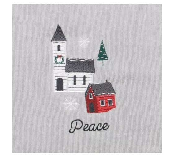 Полотенце Arya Home c Вышивкой Рождество 40x60 см Peace Серый 8680943241801
