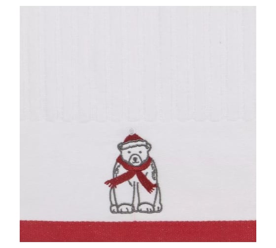 Полотенце Arya Home c Вышивкой Рождество 40x60 см Polar Bears Белый 8680943241764