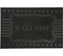 Придверный коврик Доляна Welcome звездочки без окантовки, 40х60 см, цвет черный 4684441