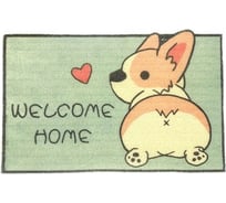 Придверный коврик Доляна Корги 40х60 см цвет голубой 5504435