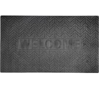 Прямоугольный придверный коврик Доляна Welcome ребристый 45х75 см, цвет черный 5412436
