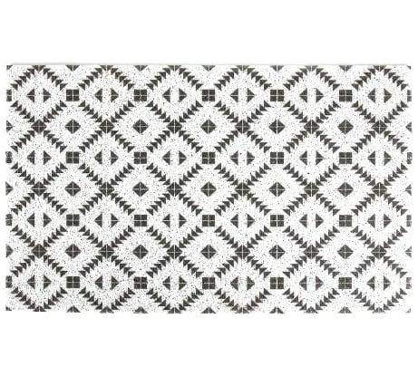 Придверный коврик Доляна Ромбы 45х75 см, цвет черно-белый 4684403