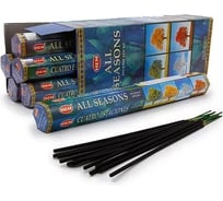 Благовония HEM ALL SEASONS Все сезоны аромат Цветы Чампы Мандарина Афродезии и Мака 20 палочек 61-AS