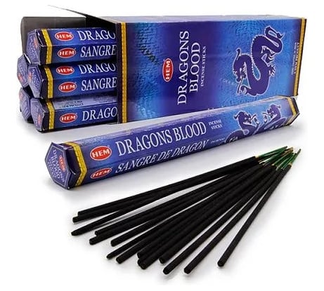 Благовония HEM DRAGON BLOOD BLUE Кровь Дракона цвет Синий аромат Лимон Сандал Чампака Имбирь 20 палочек 61-DBB