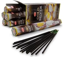 Благовония HEM GOLD and SILVER Золото и серебро Ломает преграды на пути к получению денег 20 палочек 61-GIS