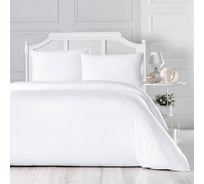 Пододеяльник Arya Home Arya полосатый сатин, 160x220, Otel, белый 8680943076564
