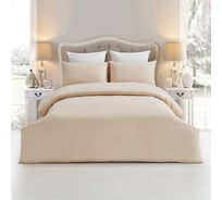 Пододеяльник Arya Home Arya полосатый сатин, 200x220, Otel, бежевый 8680943076625