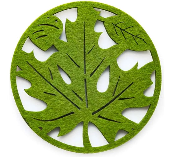 Подставка под стакан Arya Home Arya 10 Q 6 шт., Leaf, зеленый 8680943110350 1