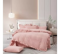 Постельное белье Arya Home Arya Natural Stone Washed из сатина, 200x220, Valensiya Розовый 8680943227638