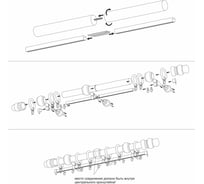 Деревянный круглый двухрядный составной карниз УЮТ D28 деревянная фурнитура, цвет натуральное дерево, 350 см 2017354
