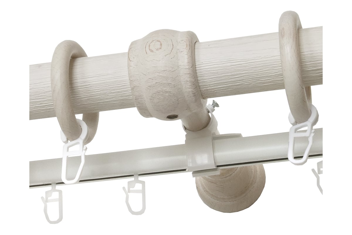 Двухрядный круглый деревянный карниз тренд УЮТ D28 деревянная фурнитура ...