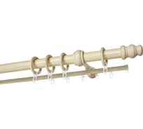 Деревянный круглый двухрядный составной карниз УЮТ D28 деревянная фурнитура, цвет натуральное дерево, 325 см 2017353